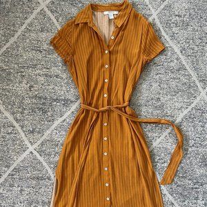 NWOT Mustard Forever 21 Button-Up Dress